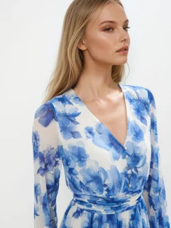 MOHITO Sukienka mini w kwiaty bu0142u0119kitny Best