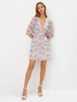 MOHITO Sukienka mini w kwiaty zielony Discount