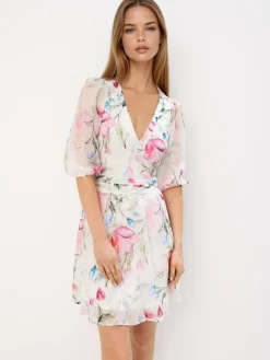 MOHITO Sukienka mini w kwiaty biau0142y Sale
