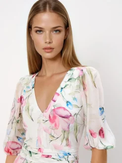MOHITO Sukienka mini w kwiaty biau0142y Sale