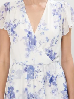 MOHITO Sukienka mini w niebieskie kwiaty bu0142u0119kitny Online