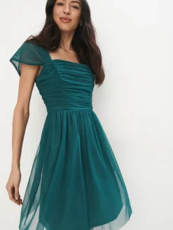 MOHITO Sukienka mini z dzianiny mesh miu0119towy Best