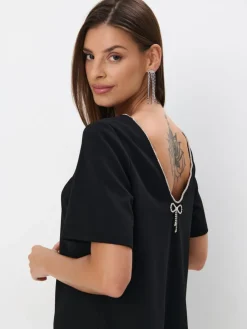 MOHITO Sukienka mini z kokardą czarny Clearance