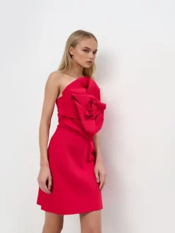 MOHITO Sukienka mini z ozdobną różą fuksjowy Hot