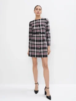 MOHITO Sukienka mini z paskiem ciemny fiolet Fashion