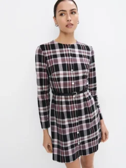MOHITO Sukienka mini z paskiem ciemny fiolet Fashion