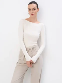 MOHITO Sweter basic kremowy Best