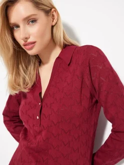 MOHITO Sweter z dekoltem V kasztanowy Discount