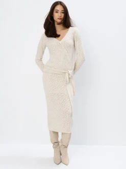 MOHITO Sweter z kopertowym dekoltem beu017cowy Sale