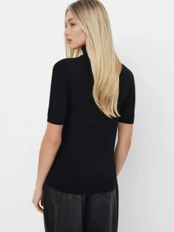 MOHITO Sweter z krótkim rękawem czarny Outlet
