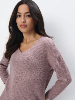 MOHITO Sweter z metaliczną nitką ru00f3u017cowy Best