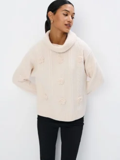 MOHITO Sweter z ozdobnym splotem beu017cowy Hot
