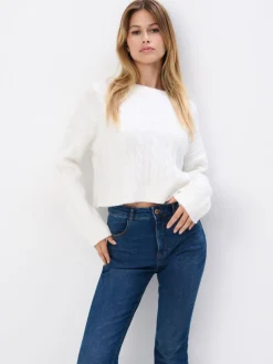 MOHITO Sweter z ozdobnym splotem biau0142y Best