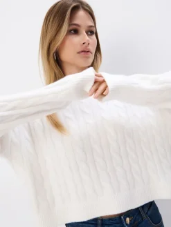 MOHITO Sweter z ozdobnym splotem biau0142y Best