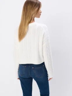 MOHITO Sweter z ozdobnym splotem biau0142y Best