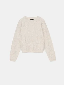 MOHITO Sweter z ozdobnym splotem szary New