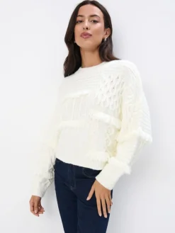 MOHITO Sweter z ozdobnym splotem biau0142y Best