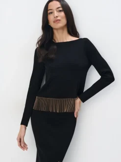 MOHITO Sweter z ozdobnymi elementami czarny New
