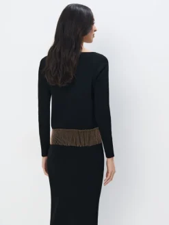 MOHITO Sweter z ozdobnymi elementami czarny New