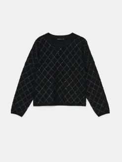MOHITO Sweter z ozdobnymi elementami czarny Clearance