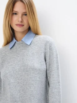 MOHITO Sweter ze wstawką koszulową szary Outlet