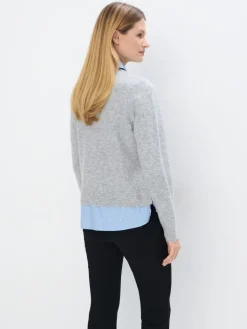 MOHITO Sweter ze wstawką koszulową szary Outlet