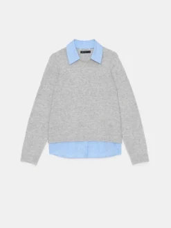 MOHITO Sweter ze wstawką koszulową szary Outlet