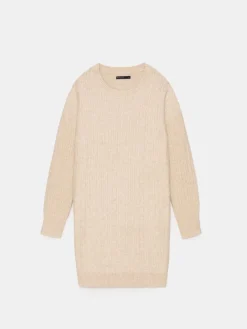 MOHITO Swetrowa beżowa sukienka mini oversize beu017cowy Best