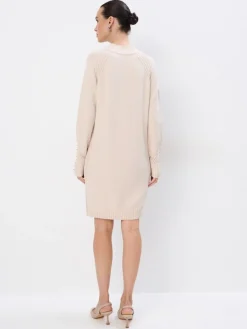 MOHITO Swetrowa beżowa sukienka mini beu017cowy New