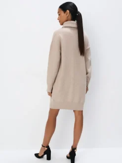 MOHITO Swetrowa beżowa sukienka mini beu017cowy Sale