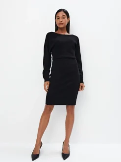 MOHITO Swetrowa sukienka mini czarny New