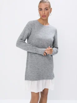 MOHITO Swetrowa sukienka mini szary Sale