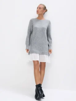 MOHITO Swetrowa sukienka mini szary Sale