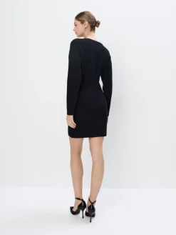 MOHITO Swetrowa sukienka mini czarny Sale