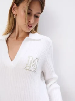 MOHITO Swetrowa sukienka mini kremowy Sale