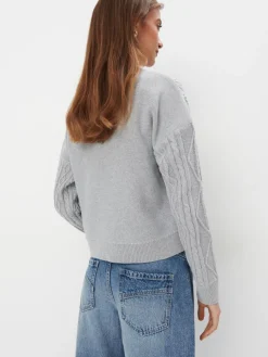 MOHITO sweter z napisem szary New