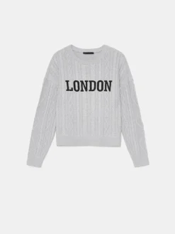 MOHITO sweter z napisem szary New