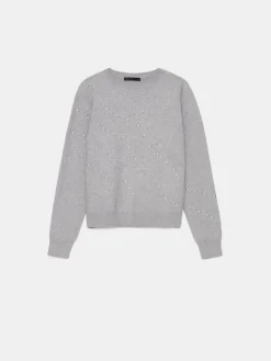 MOHITO sweter z ozdobnymi elementami szary Fashion