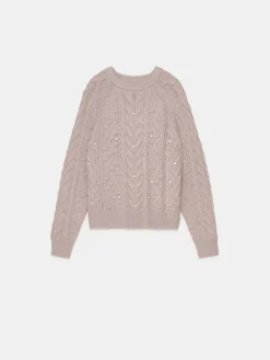MOHITO sweter z ozdobnymi elemenatami szary Hot