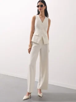 MOHITO Szerokie spodnie kremowy Fashion