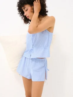 MOHITO Szorty do spania w paski niebieski Fashion