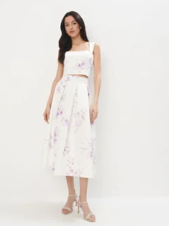 MOHITO Top w kwiaty kremowy Online