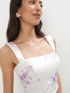 MOHITO Top w kwiaty kremowy Online