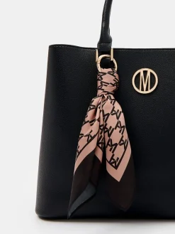 MOHITO Torebka city bag z apaszką czarny Sale