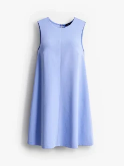 MOHITO Trapezowa błękitna sukienka mini bu0142u0119kitny New