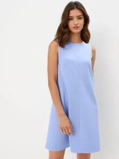 MOHITO Trapezowa błękitna sukienka mini bu0142u0119kitny New