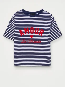 MOHITO T-shirt w paski granatowy Outlet