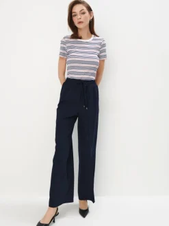 MOHITO T-shirt w paski granatowy Hot