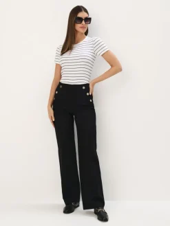 MOHITO T-shirt w paski biau0142y New