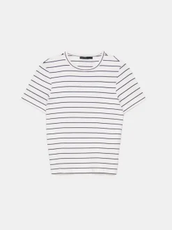 MOHITO T-shirt w paski biau0142y New